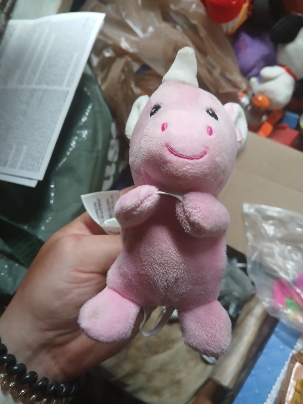 Pink Unicorn Dangle Fob Hanger Stuffed Animal Toy Wellobeez